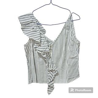 Korean Stripe Top White