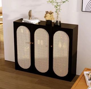 KOVIES Modern Rattan Shoe Cabinet