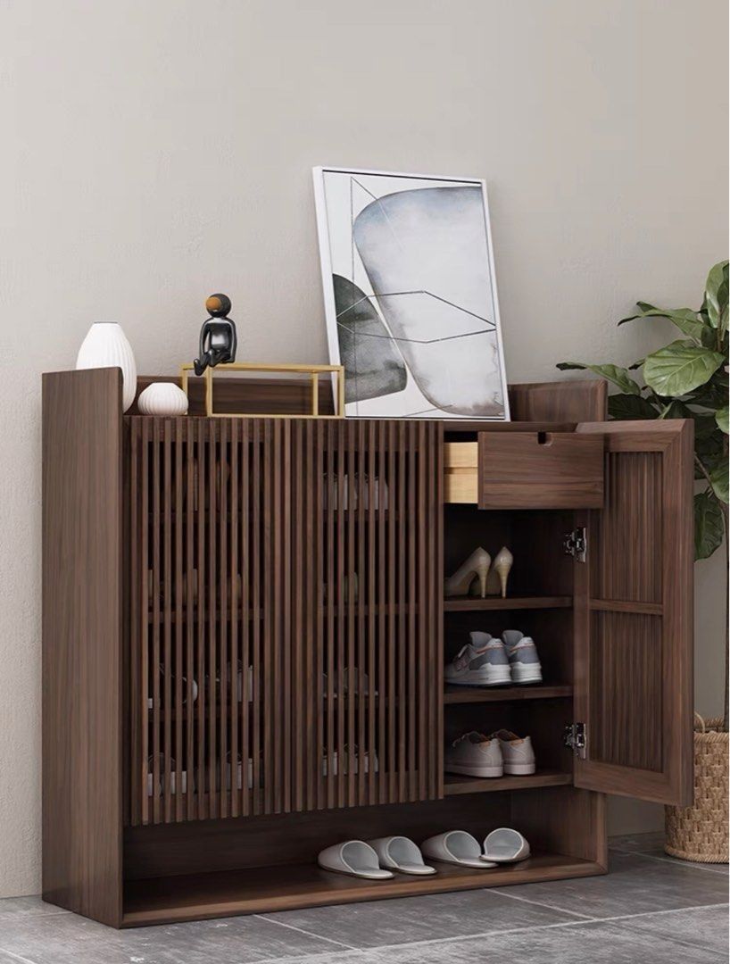 Walnut shoe rack on sale