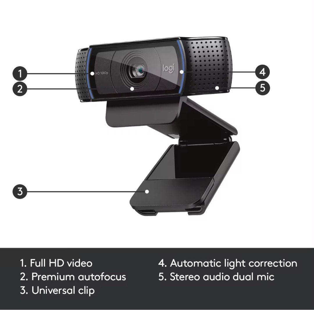 Logitech C920 HD Pro Webcam, Full HD 1080p/30fps Black (Category: Webcams) located in Quezon City. Submitted by haulupph (Listing ID 1269458669, Image 3). Description: Bought August 2023. Used about 4x only for an online class. Not using it anymore. Almost brand new with its plastic cover still on. .