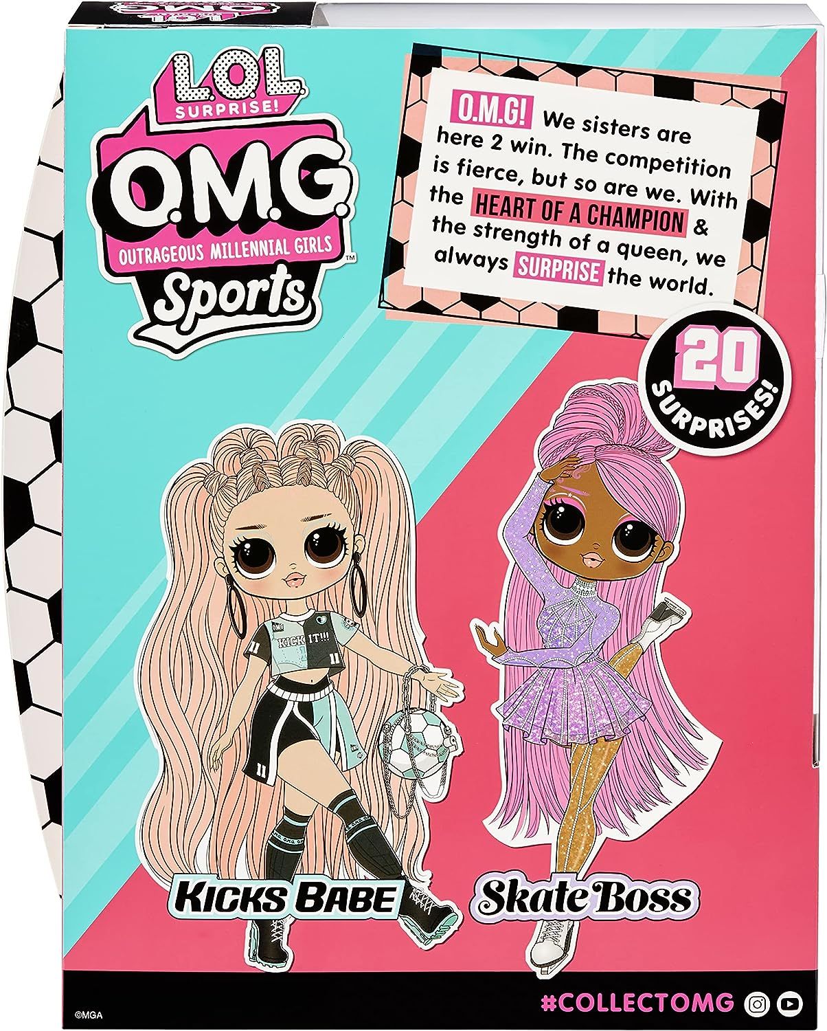 Lol Surprise OMG Sports Fashion Doll Kicks Babe with 20 Surprises