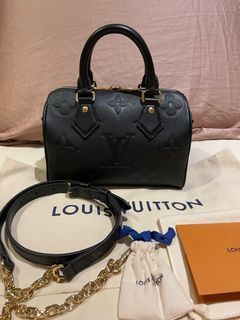 Louis Vuitton Speedy Bandouliere 20 in Monogram Empreinte Leather (Noir / black colour) - LV bag, shoulder bag, crossbody bag, top handle bag