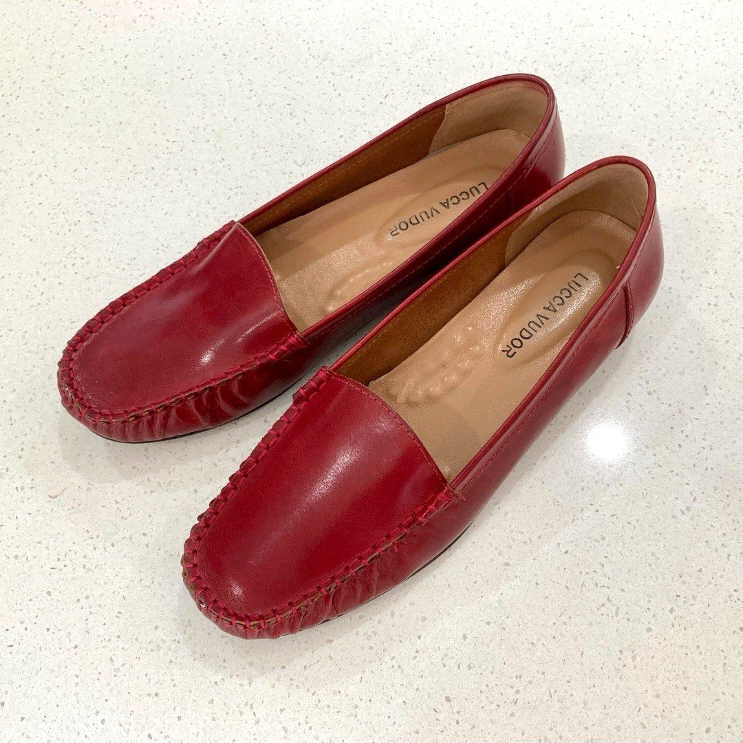 Lucca Vudor Red Leather Loafers Olivia 3389 1