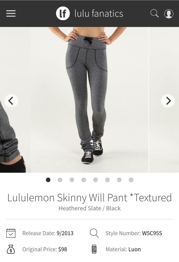LuluLemon Black Striped High Rise Drawstring Pocket Leggings Pants Womens,  Olah Raga, Baju Olahraga di Carousell