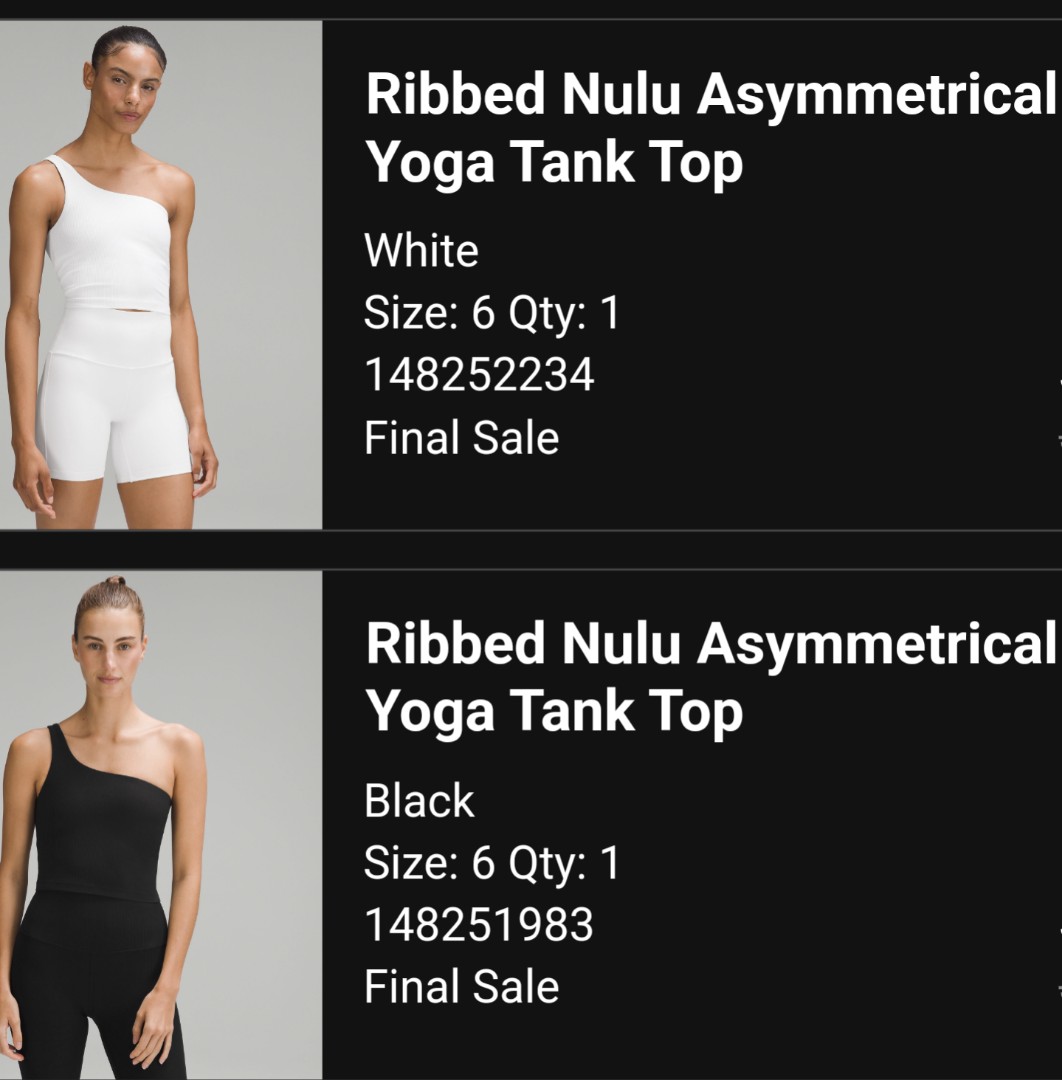 Lululemon: Ribbed Nulu Asymmetrical Yoga Tank Top, Women's Fashion,  Activewear on Carousell