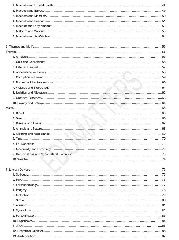 Macbeth by William Shakespeare Literature Study Guide Notes Complete ...