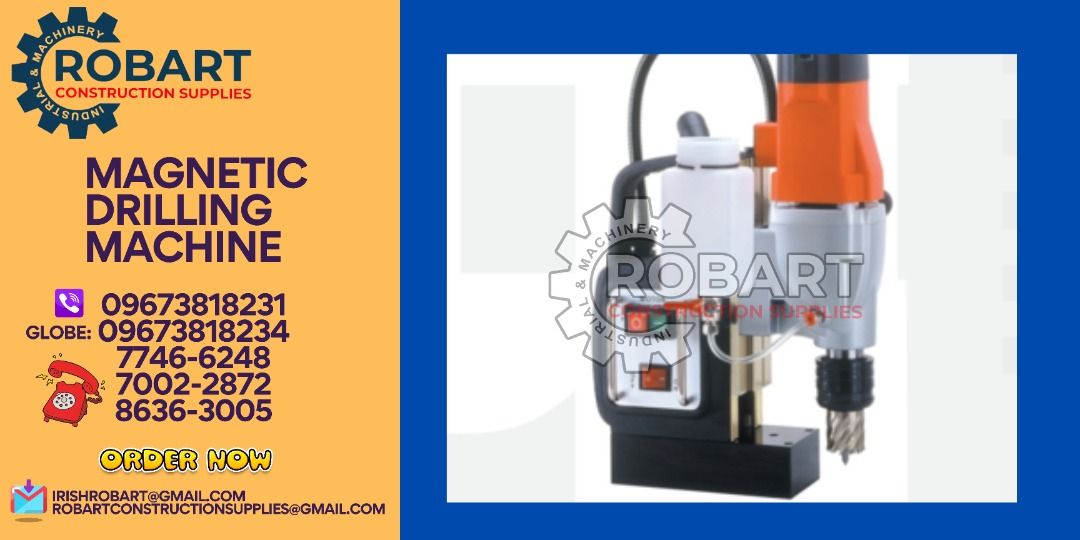 MAGNETIC DRILLING MACHINE (Category: Construction Tools & Equipment) located in Manila. Submitted by irishrobart_22 (Listing ID 1269308112, Image 1). Description: MAGNETIC DRILLING MACHINE 2SPEED MODEL: SMD502 POWER INPUT: 1100W 4SPEDD MODEL: MD750/4 POWER INPUT: 2000W VOLTAGE: 220V~60Hz SEND US MESSAGE FOR INQUIRIES ‼️‼️ LOOK FOR IRISH ROBART VBR : 0 9 6 7 3 8 1 8 2 3 1/ 0 9 6 7 3 8 1 8 2 3 4 LANDLINE 8-6 3 6 3 0 0 5 / 7 7 4 6 -6 2 4 8 / 7 0 0 2