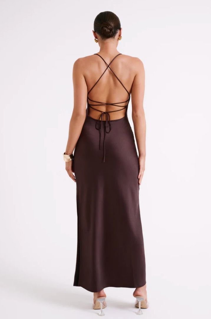 Straight neck slip dress hot sale