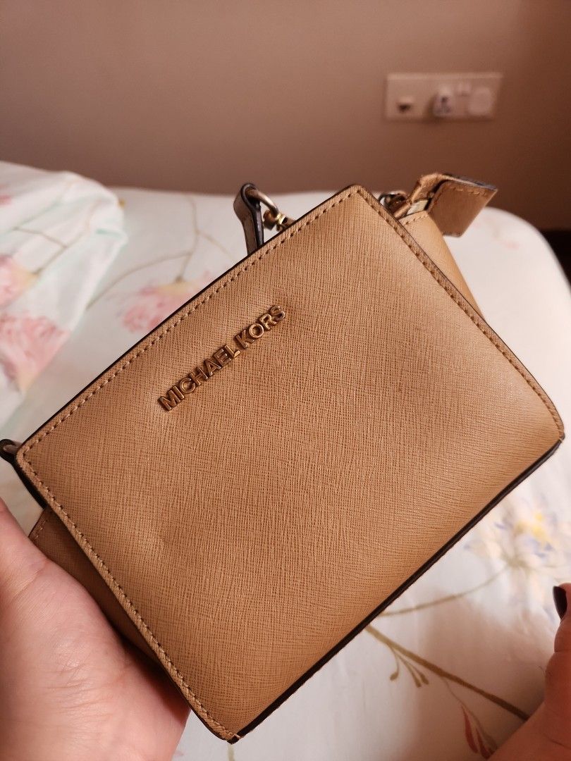 MICHAEL KORS mini cross body bag beige brown tan Women s Fashion