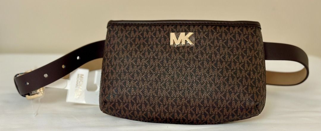 MICHAEL KORS MK BROWN HIP PACK FANNY PACK BELT BAG LARGE EXTRA