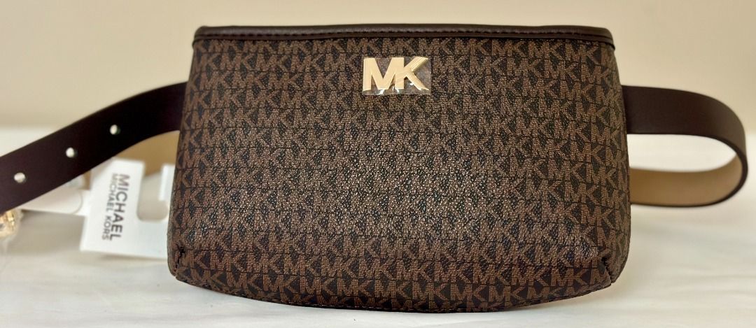 MICHAEL KORS MK BROWN HIP PACK FANNY PACK BELT BAG LARGE EXTRA