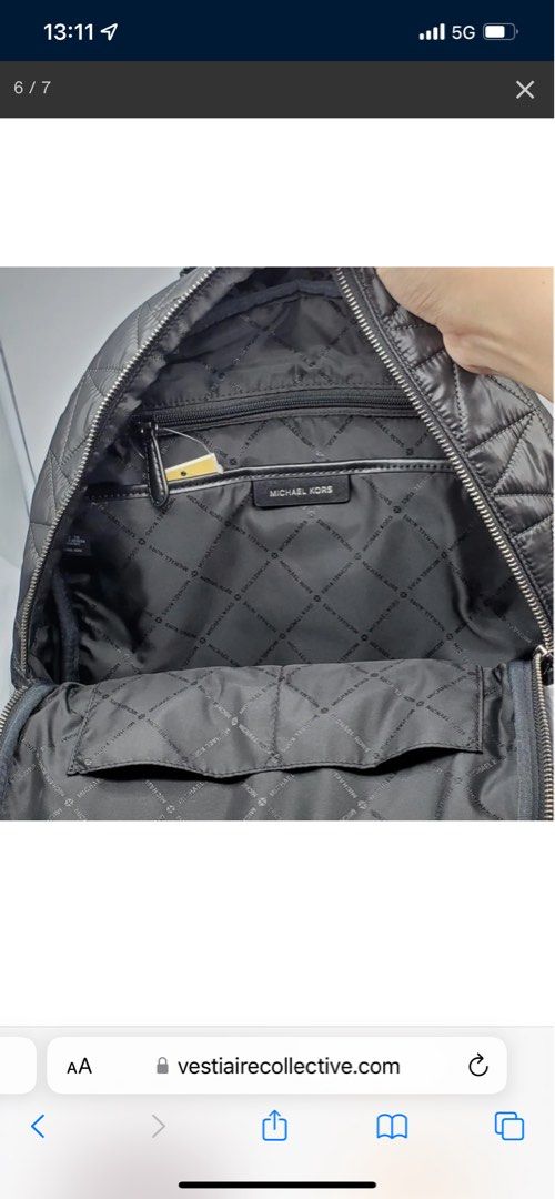 Michael Kors Winnie Medium Quilted Nylon Backpack Bag Black, Women's
