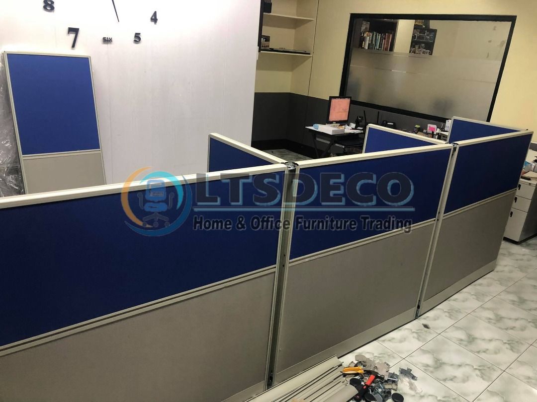 MODULAR LINEAR CUBICLE OFFICE PARTITION, Furniture & Home Living ...