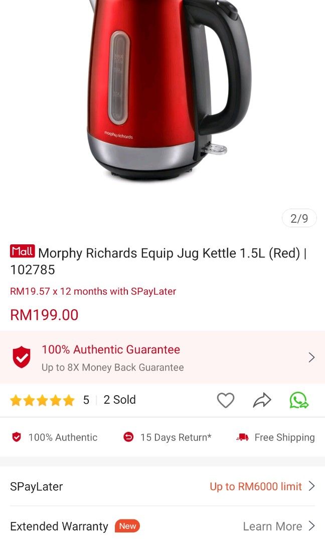 Morphy Richard kettle, TV & Home Appliances, Kitchen Appliances