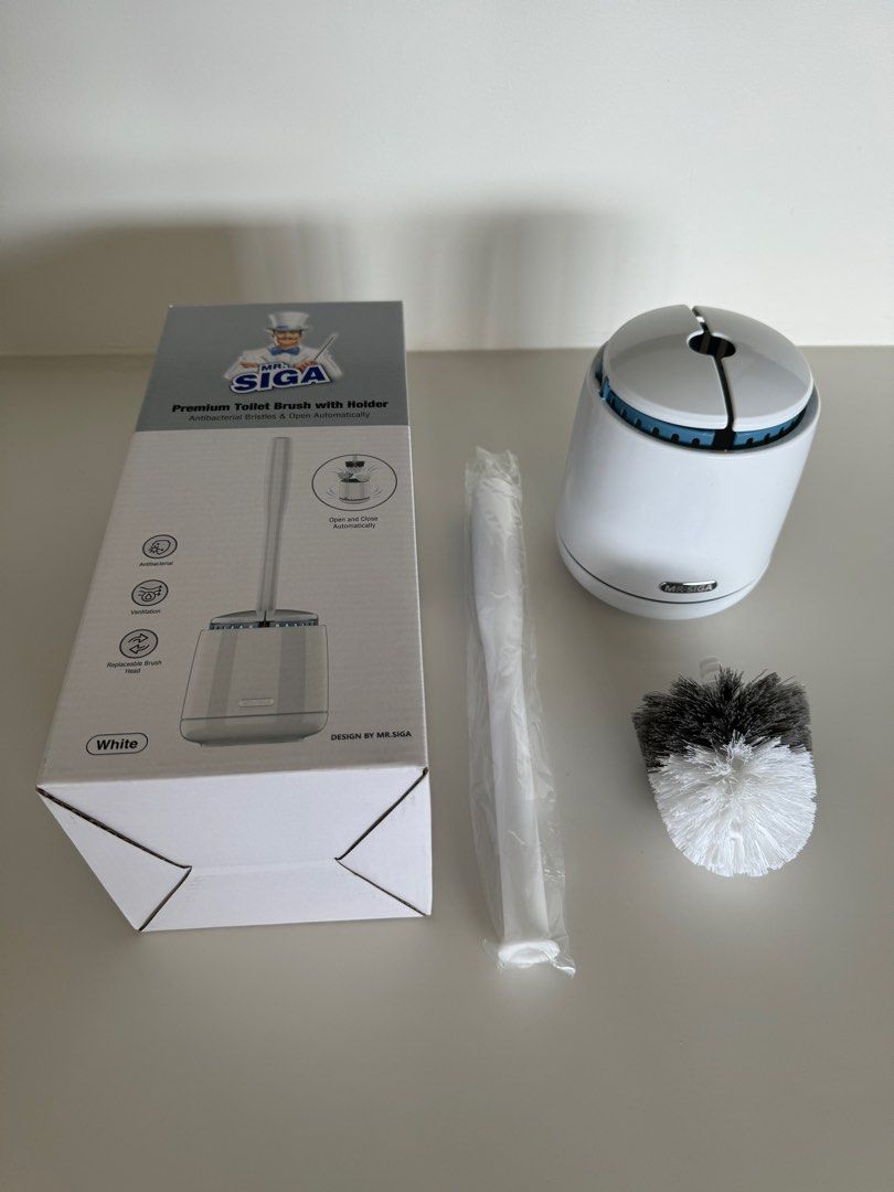 MR.SIGA Premium Toilet Bowl Brush and Holder for Bathroom Cleaning