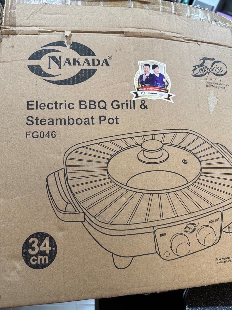 Nakada Electric BBQ Grill & Steamboat Pot, Furniture & Home Living