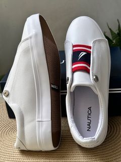 🇺🇸✈️Nautica US Leather Nitara White Cushioned Sizes 8/7.5/6.5 US Slip On Sneakers! Arrived from US!