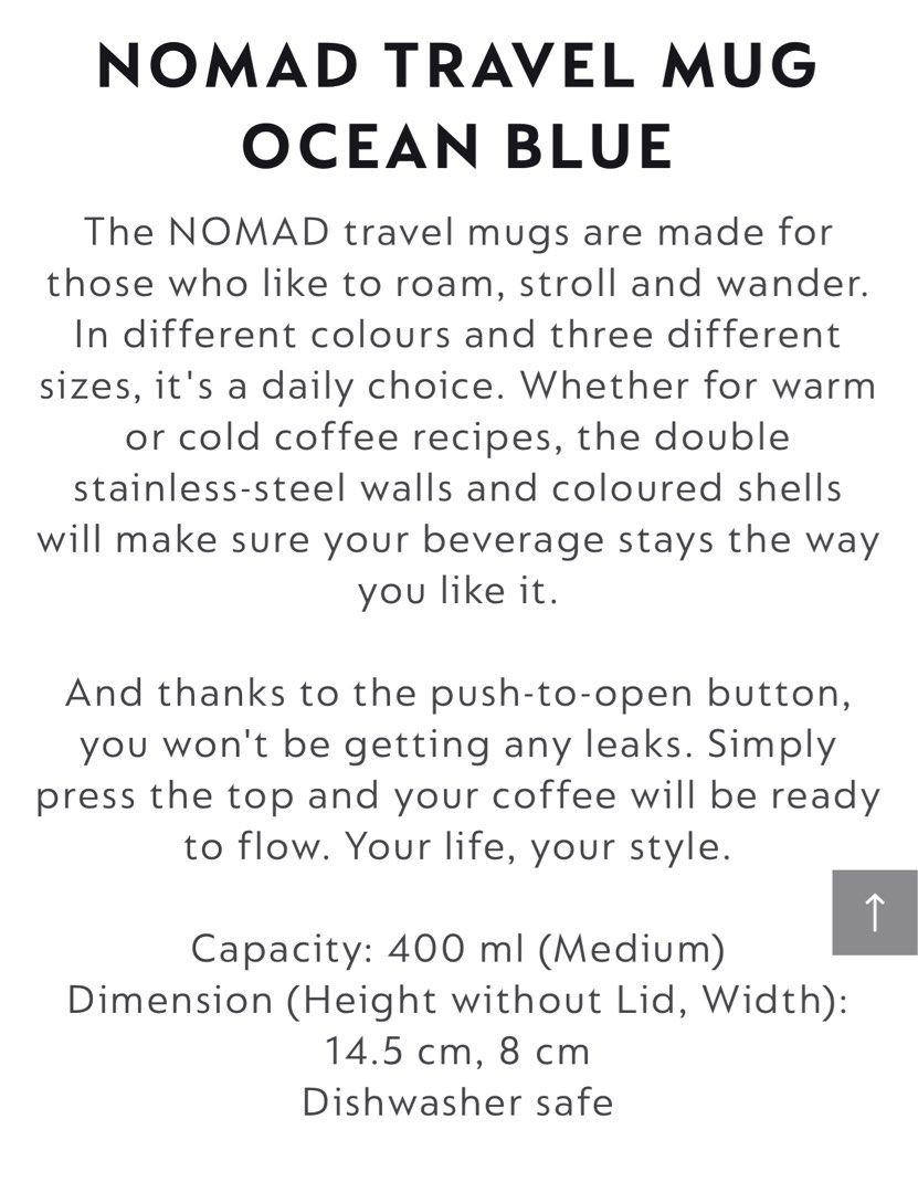 Nespresso Nomad Travel Mug Ocean Blue