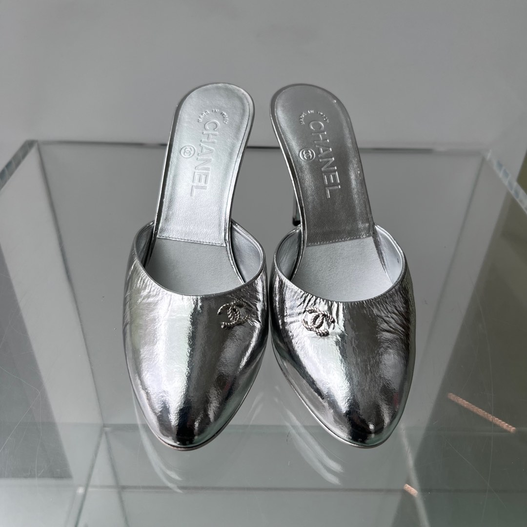 New Chanel Slip On Pumps G34302 Size Available in 38 39 Metallic