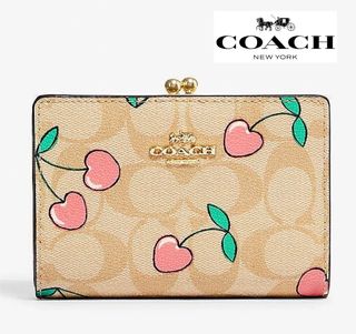 COACH®  Snap Wallet With Heart Cherry Print