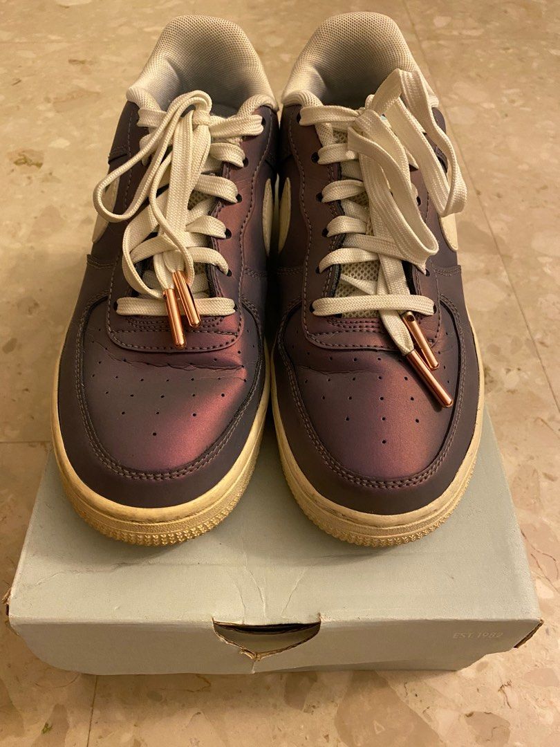 Nike air force 1 metallic purple hot sale