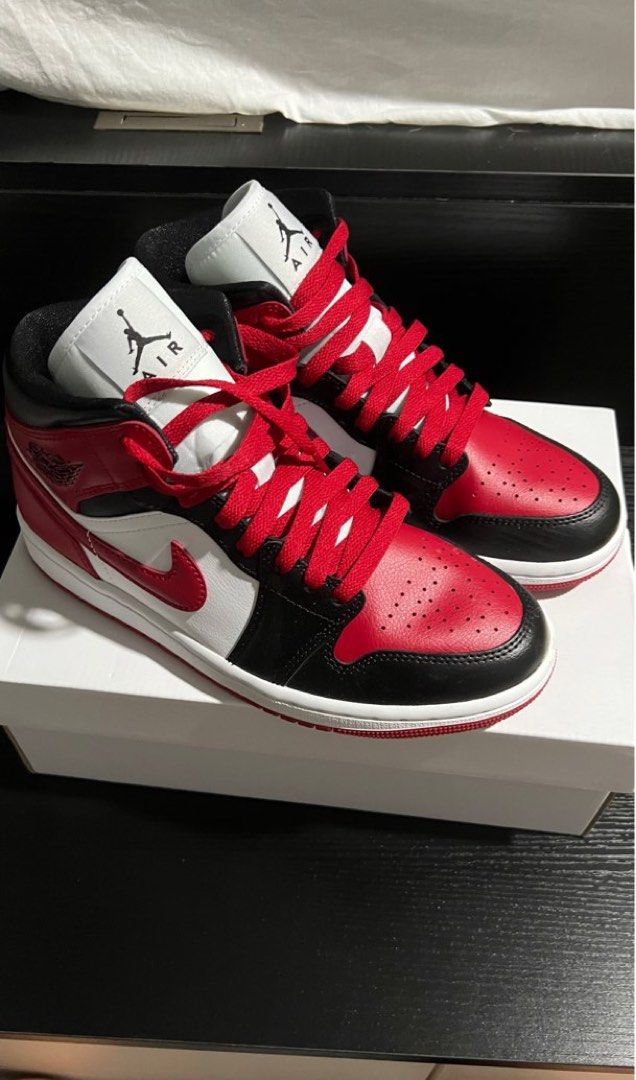 Nike air jordan 1 mid black gym red white Us 7 Men s Fashion
