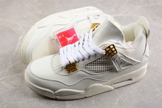 Jordan 4 blanco con dorado best sale
