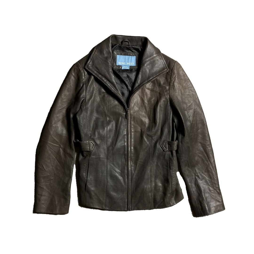 Nine west leather jacket cheap
