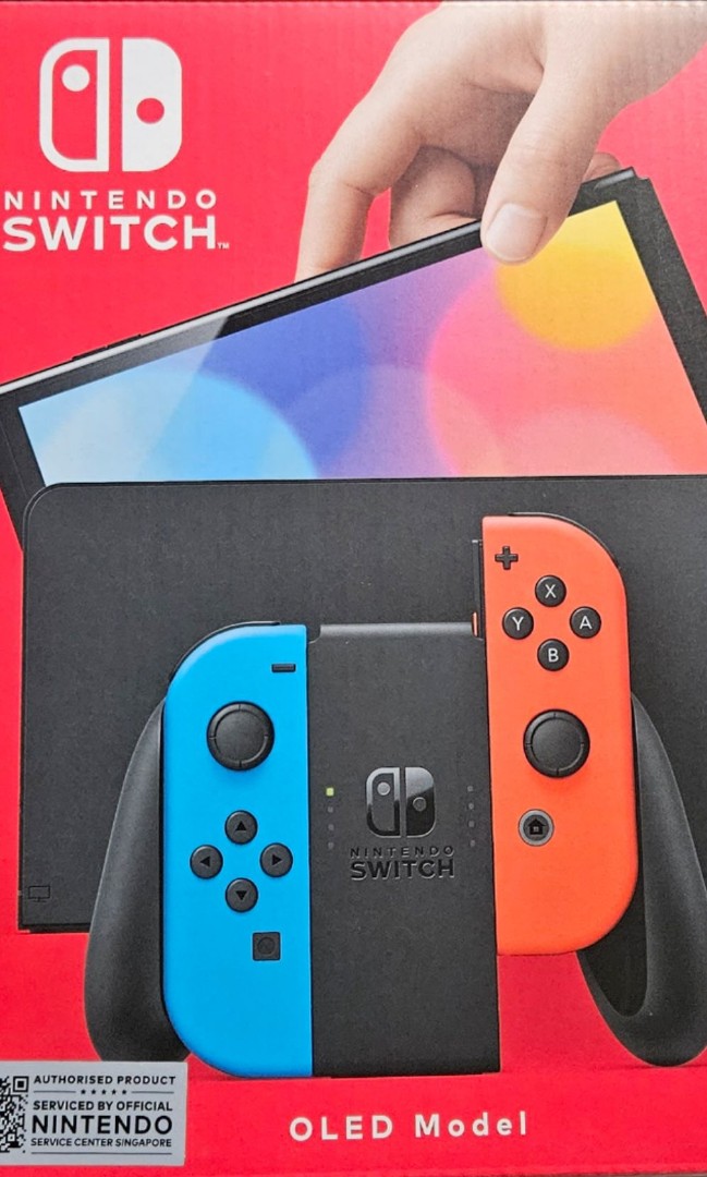 Nintendo Switch OLED Model with Neon Red and Blue Controllers - Micro Center