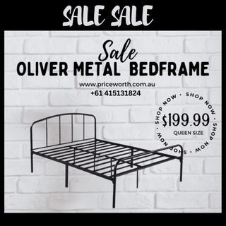 OLIVER QUEEN METAL BED FRAME - AVAILABLE!! ORDER YOURS NOW!!