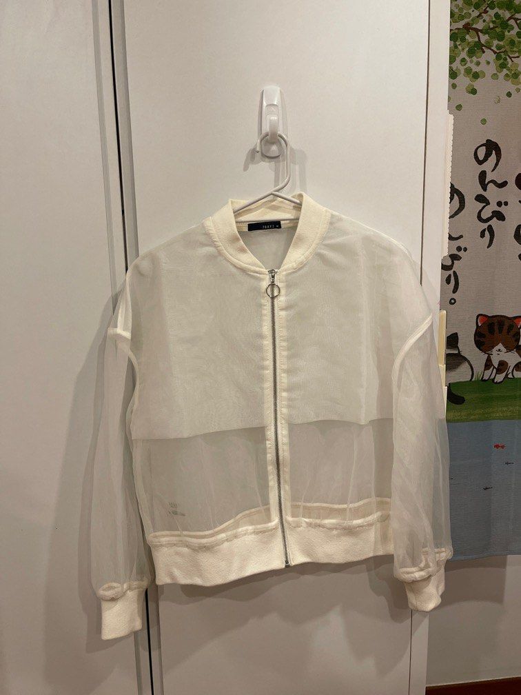 White see through cheap jacket