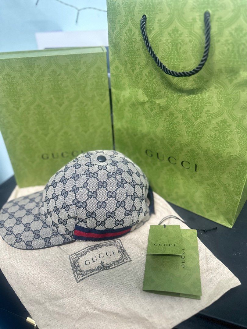 Gucci original gg canvas baseball hat with web outlet