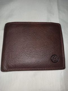 Original Volkswagen Dark Brown Genuine Leather RFID Wallet