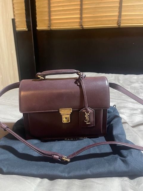 Original YSL Medium High School Satchel Burgundy