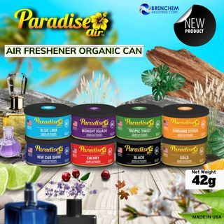 Paradise Air Organic Fresh Air Freshener 42gm Fiber Can Home Car
