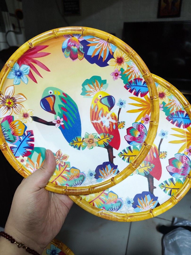 Parrot Bamboo Luncheon Plate - Melamine (Category: Dinnerware & Cutlery) located in Pasig City. Submitted by purpleglitters (Listing ID 1269371659, Image 3). Description: Sold as set 4pcs/ set Brand: Les Jardins de la Comtesse size: 9" very beautiful design last price posted.