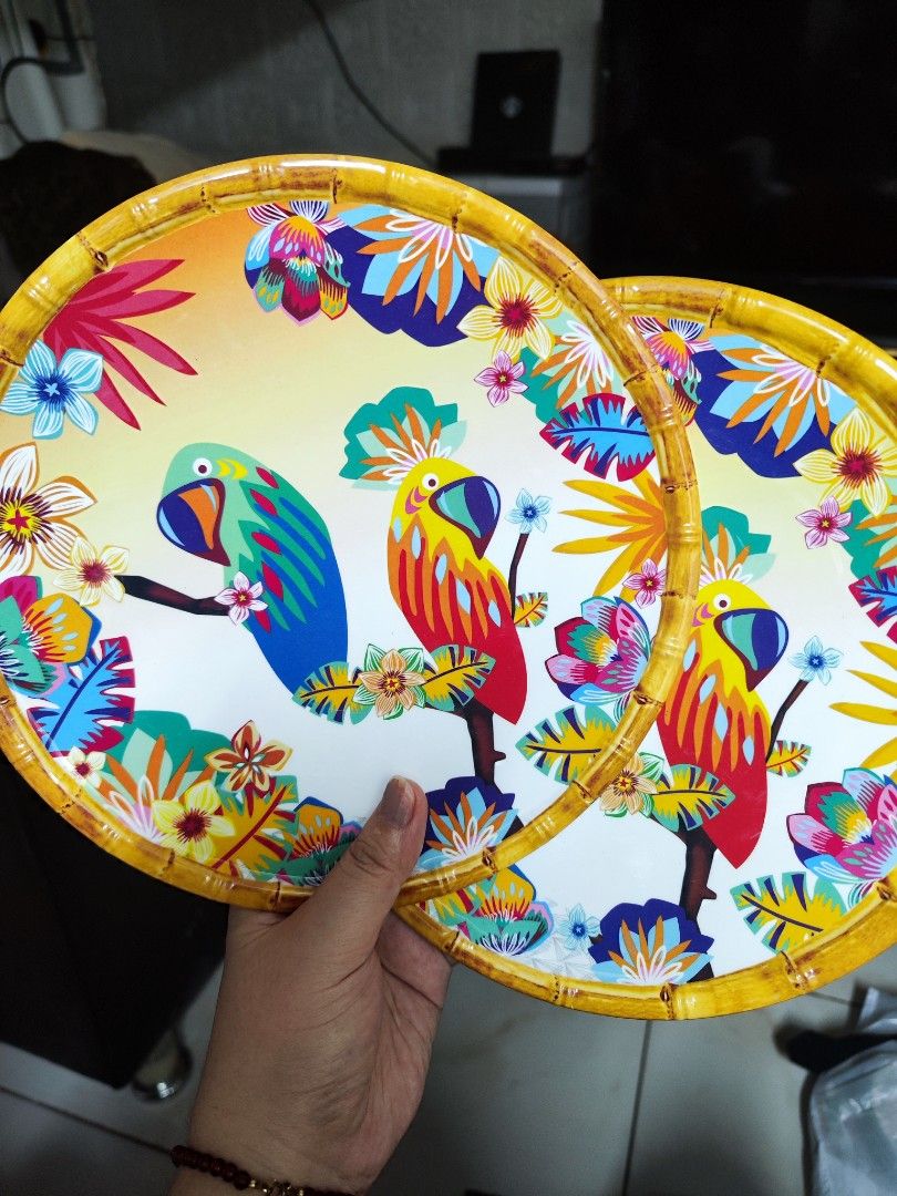Parrot Bamboo Luncheon Plate - Melamine (Category: Dinnerware & Cutlery) located in Pasig City. Submitted by purpleglitters (Listing ID 1269371659, Image 2). Description: Sold as set 4pcs/ set Brand: Les Jardins de la Comtesse size: 9" very beautiful design last price posted.