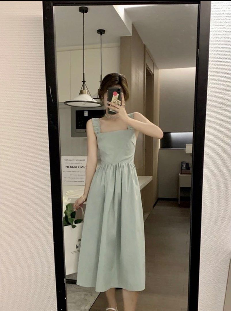 pastel green casual dress
