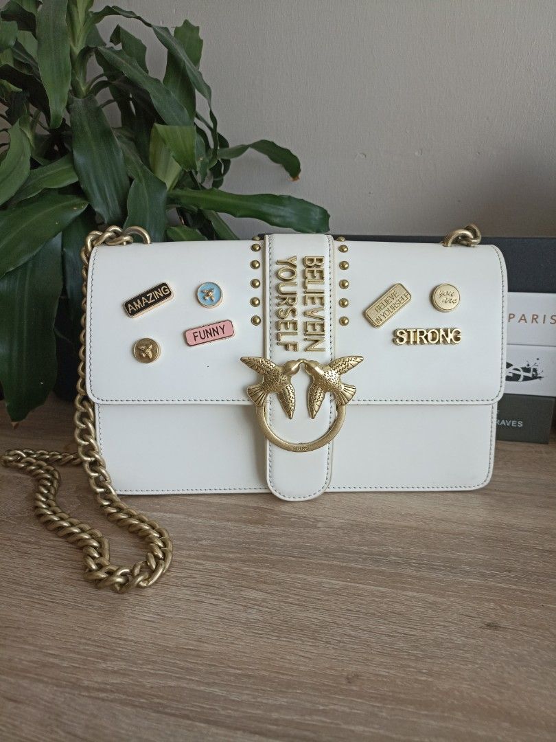 Pinko White Shoulder Sling bag