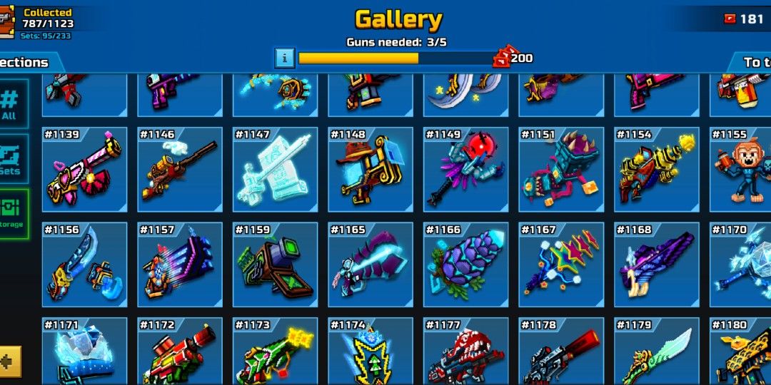 (Non modded) Pixel gun 3d account 249 Mythical weapons, Video Gaming