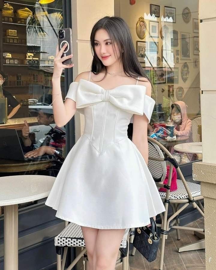 PRE-ORDER Elegant Korean Style White Dress For Events, Women's Fashion ...