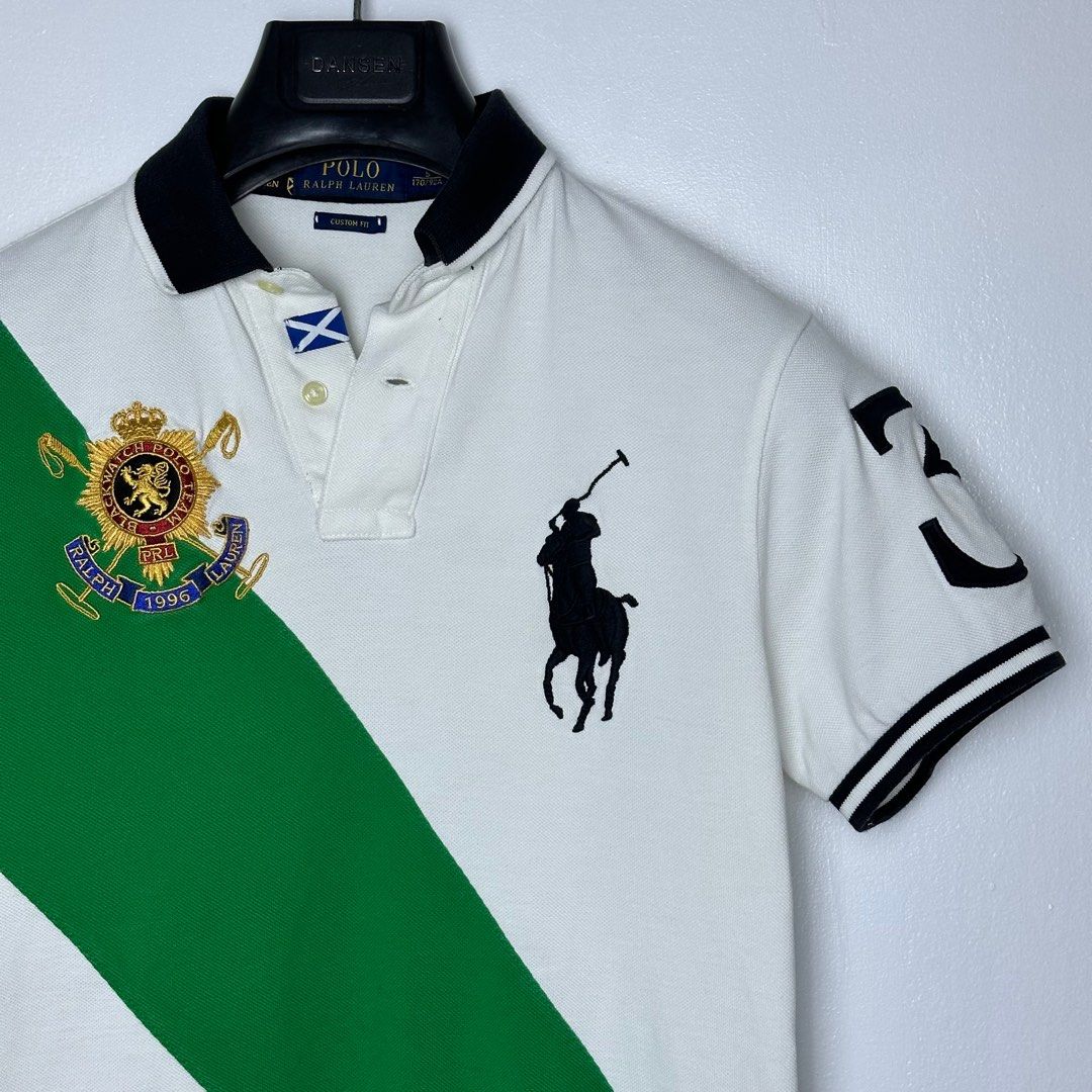 Ralph Lauren POLO by Ralph Lauren Blackwatch Check Long Sleeve Polo Shirt, Made in USA, Men's Size L cotton navy blue type Vintage Second Hand