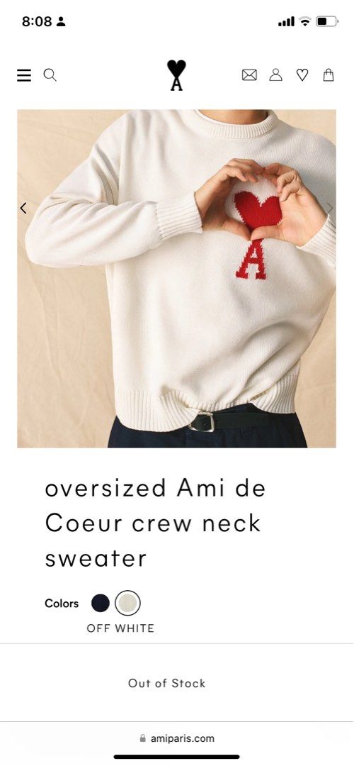 Oversized ami de coeur crewneck sweater top