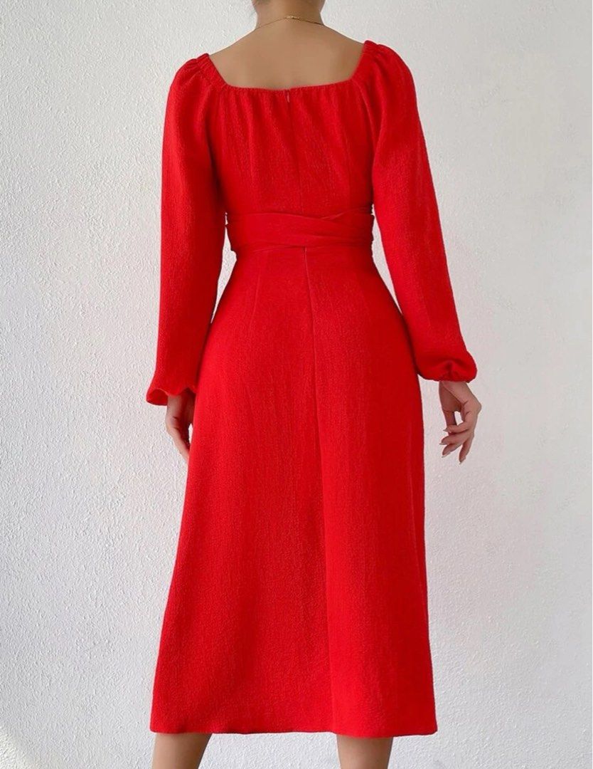 Red long shop dress uk