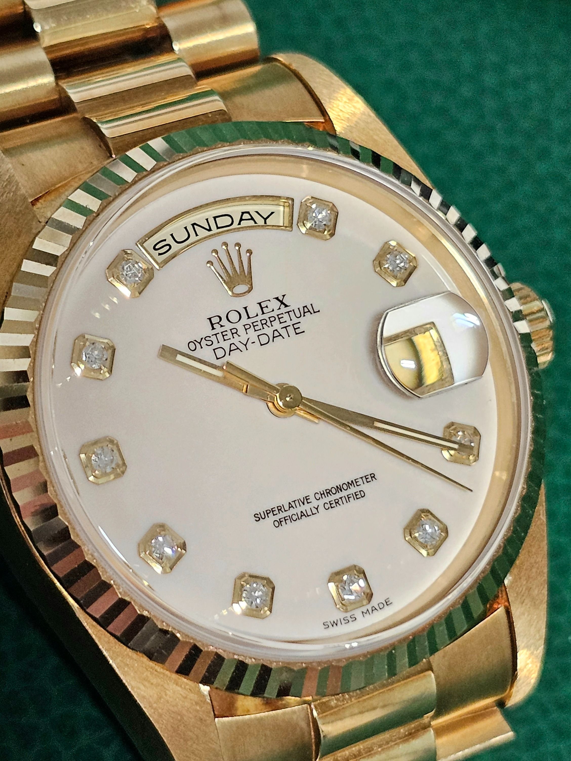 Day date stone clearance dial