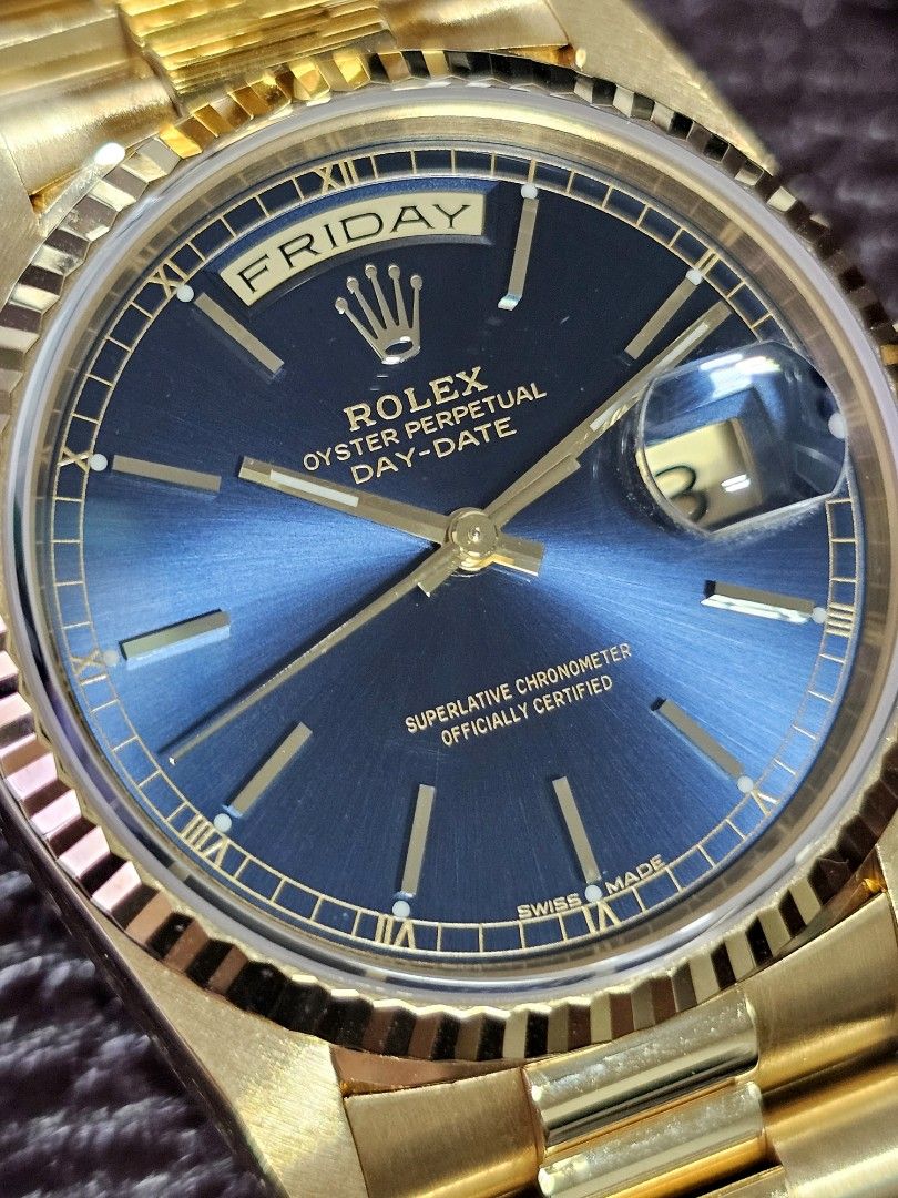 Rolex 18238 deals blue dial