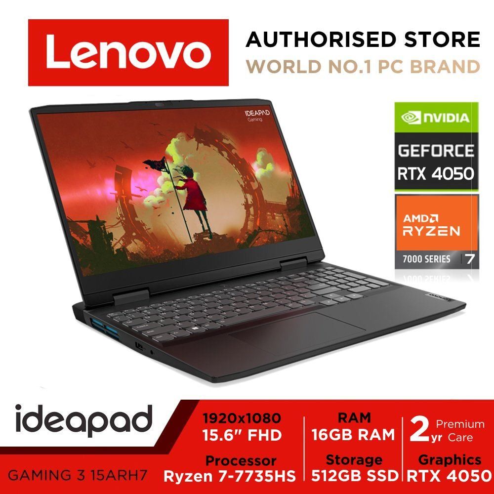 RTX 4050 Ryzen 7 Lenovo IdeaPad Gaming Laptop 3 16GB RAM 512GB SSD