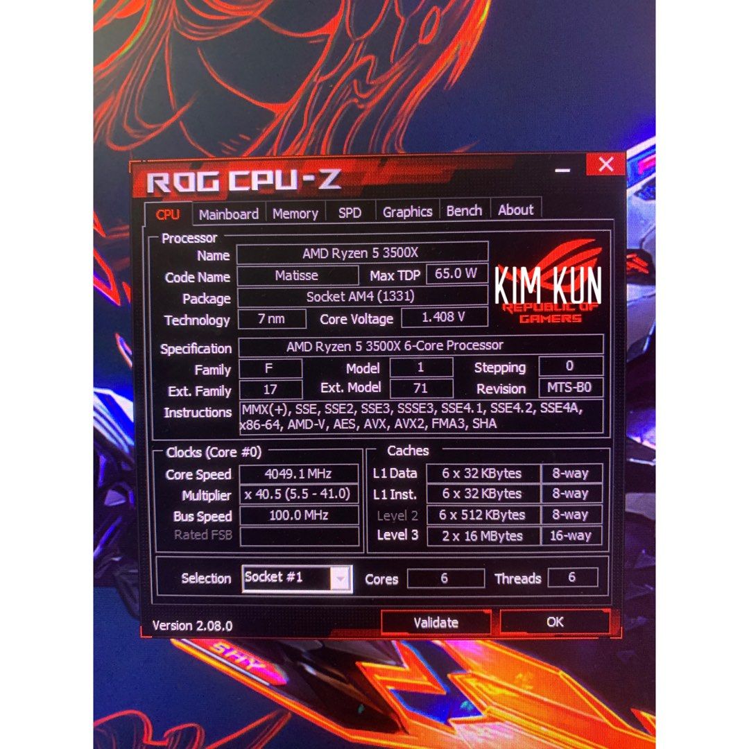 Ryzen 5 3500x hotsell cpu z