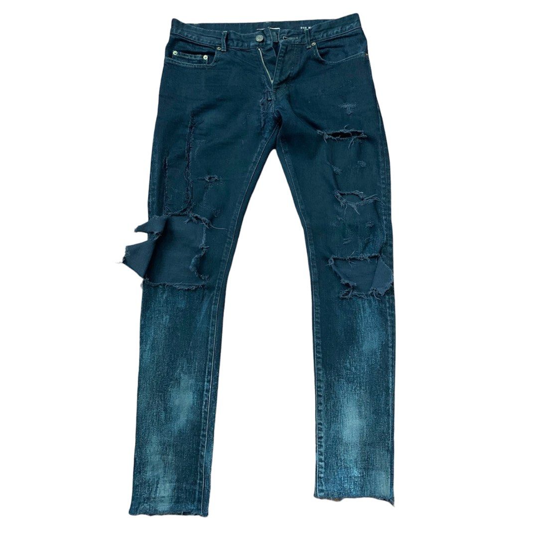 Saint laurent paint splatter jeans sale
