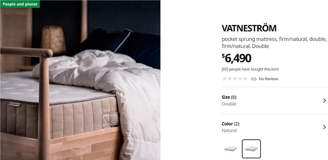 SAVE 3 000 IKEA Double mattress VATNESTROM Pocket sprung